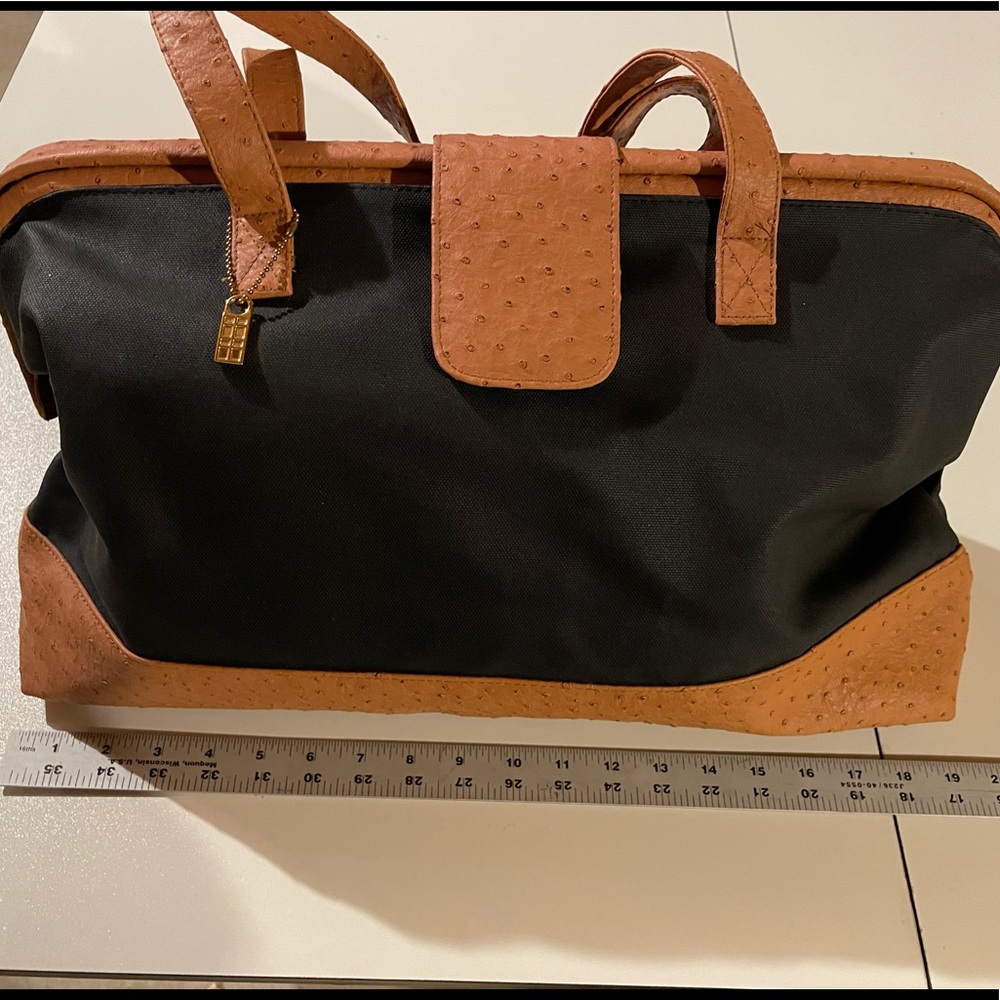 Leather and canvas bag